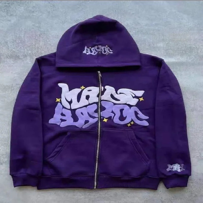 Zip Up Hooded Sweatshirt Oversized