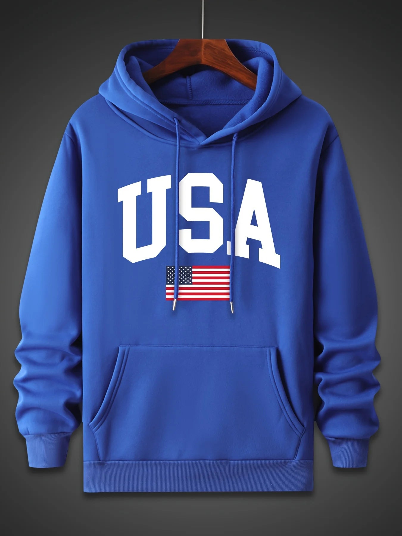 Casual Loose Oversized USA Flag Fleece Hoodies