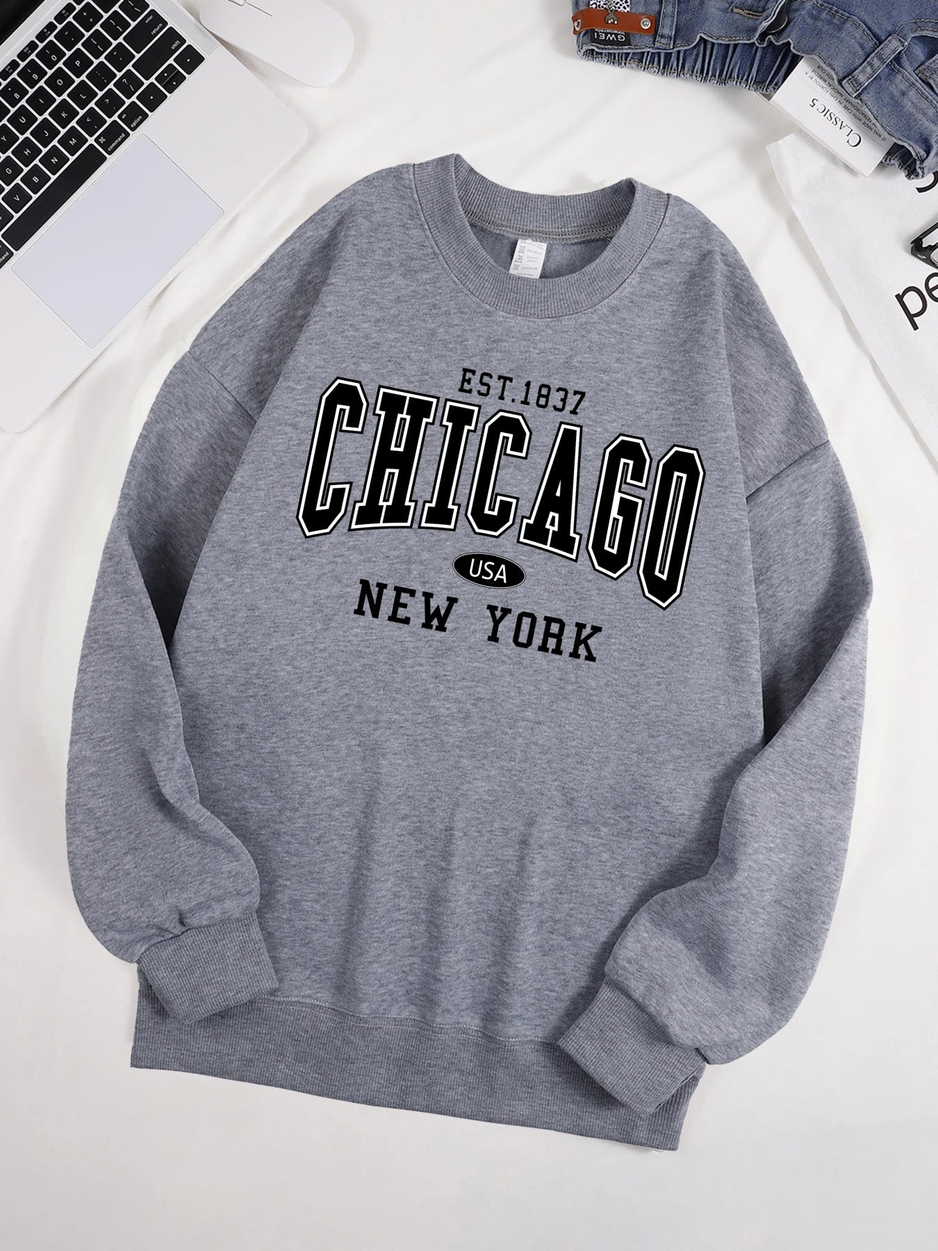 Chicago New York Sweatshirt Harajuku Fleece Pullover