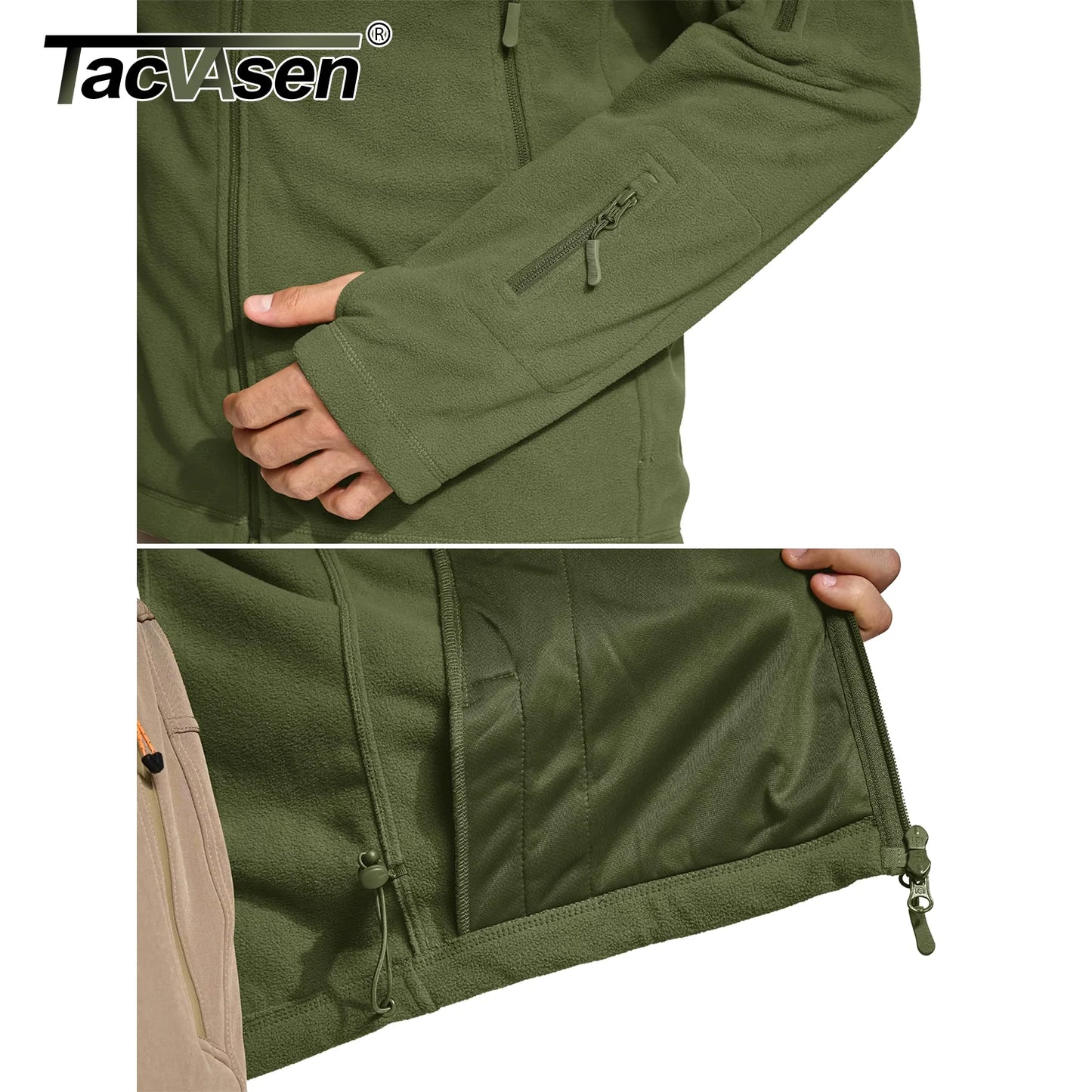 Tacvasen Coats Fleece Zip Up Jackets