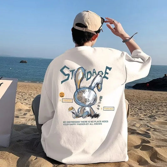Oversize Korean Loose Puppet Rabbit T-shirt