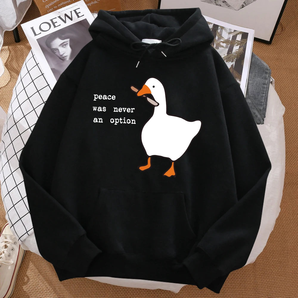 Peace Was Never An Option Printed Hoodie