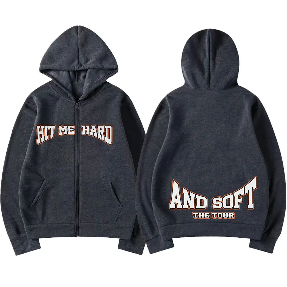 Hit Me Hard and Soft 2025 Tour Merch Zipper Hoodies