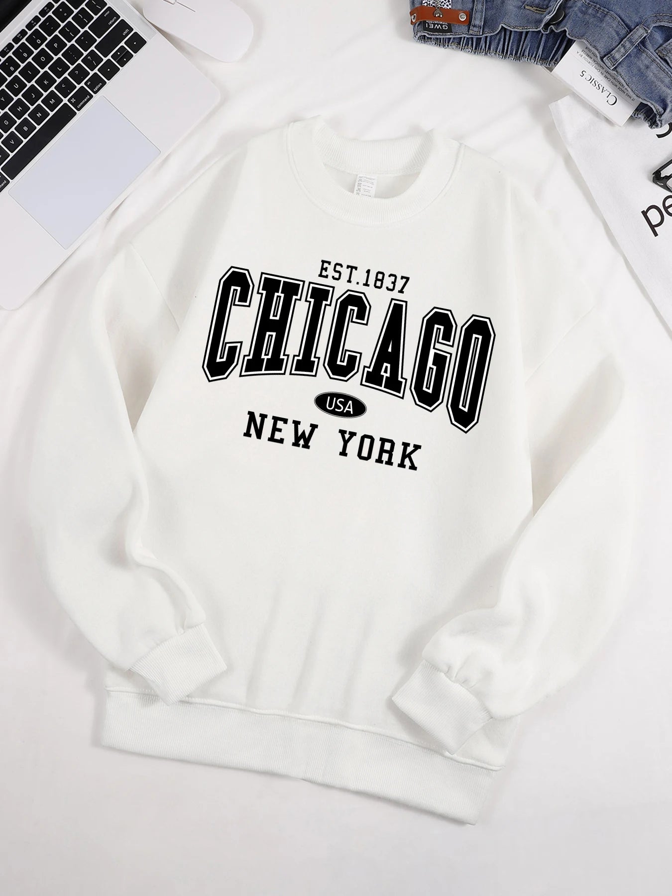 Chicago New York Sweatshirt Harajuku Fleece Pullover