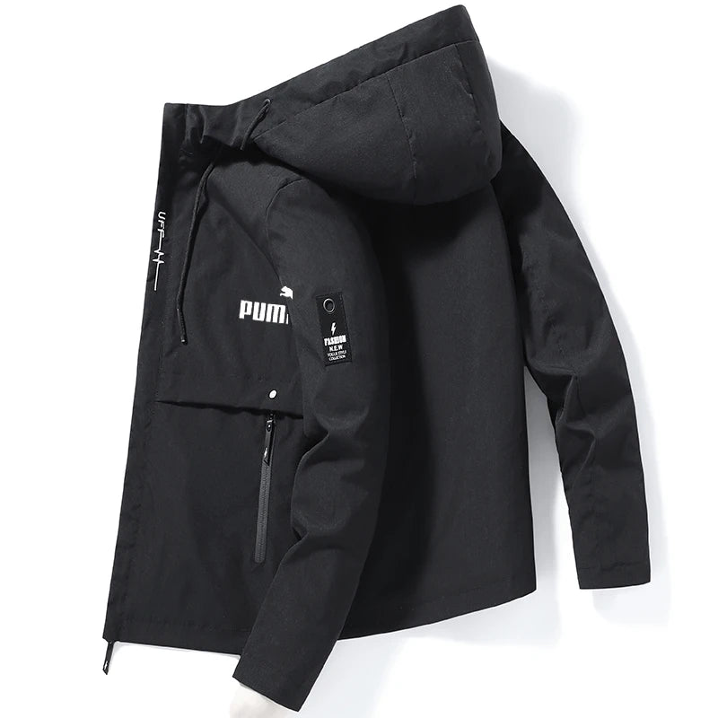 Windproof Zipper Hooded Jacket Casual Outdoor Sports Lightweight Style