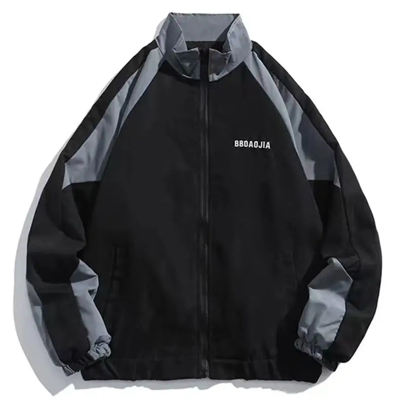 Reflective Striped Thin Jacket, Hip Hop Streetwear Coat Zipper