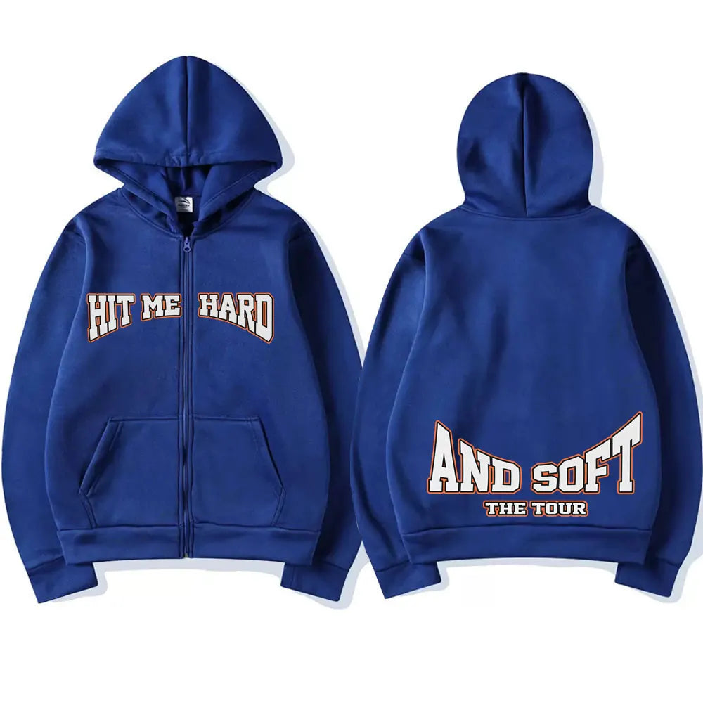 Hit Me Hard and Soft 2025 Tour Merch Zipper Hoodies