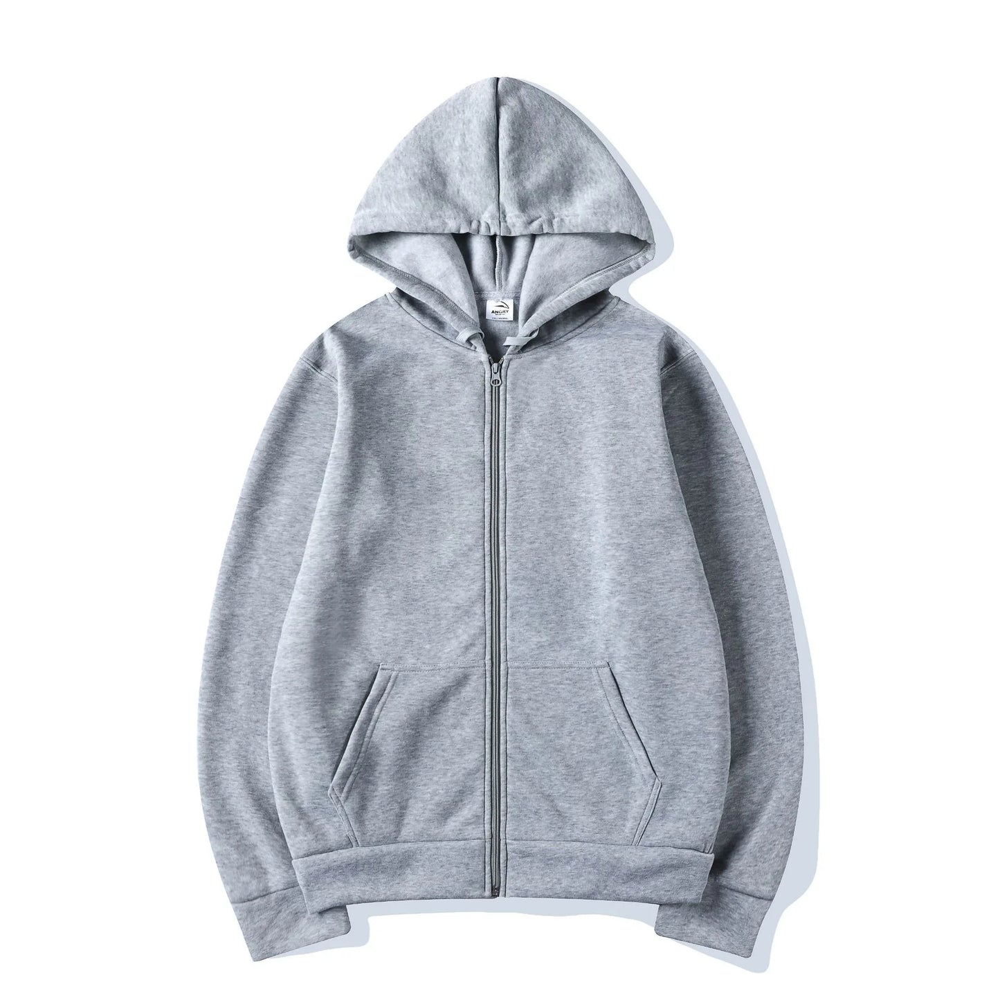 Zip-Up Sweater Cardigan Hoodie Solid Color