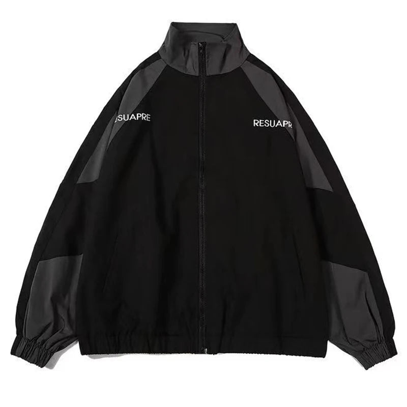Reflective Striped Thin Jacket, Hip Hop Streetwear Coat Zipper