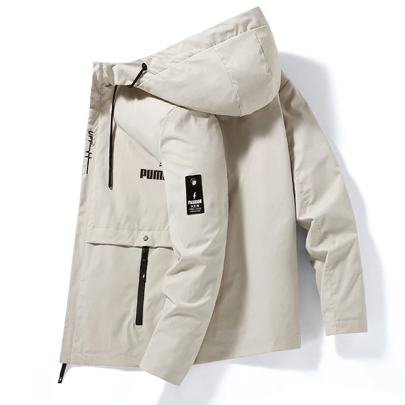 Windproof Zipper Hooded Jacket Casual Outdoor Sports Lightweight Style