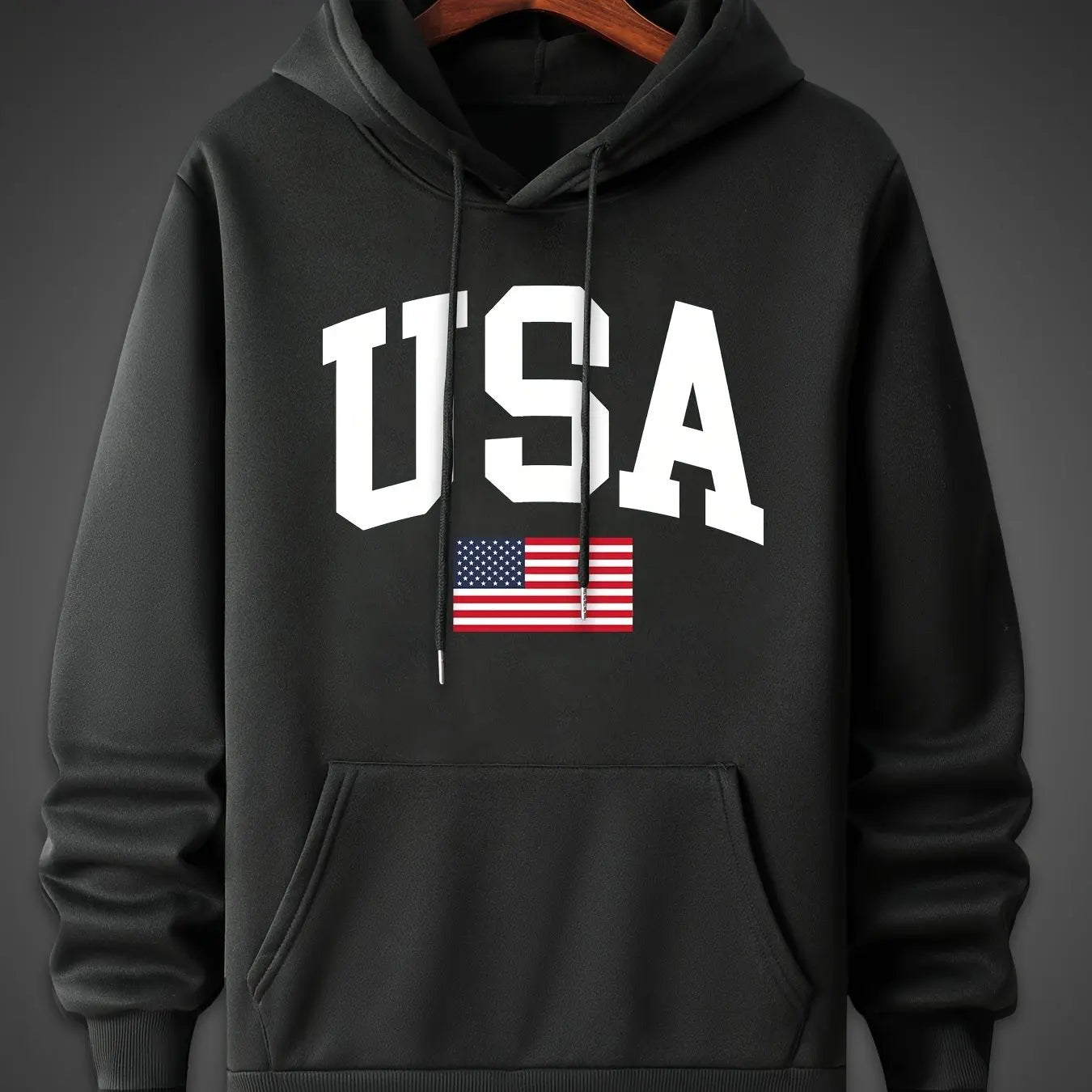 Casual Loose Oversized USA Flag Fleece Hoodies