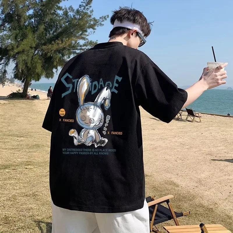 Oversize Korean Loose Puppet Rabbit T-shirt