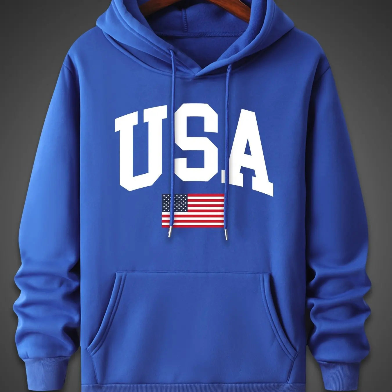 Casual Loose Oversized USA Flag Fleece Hoodies