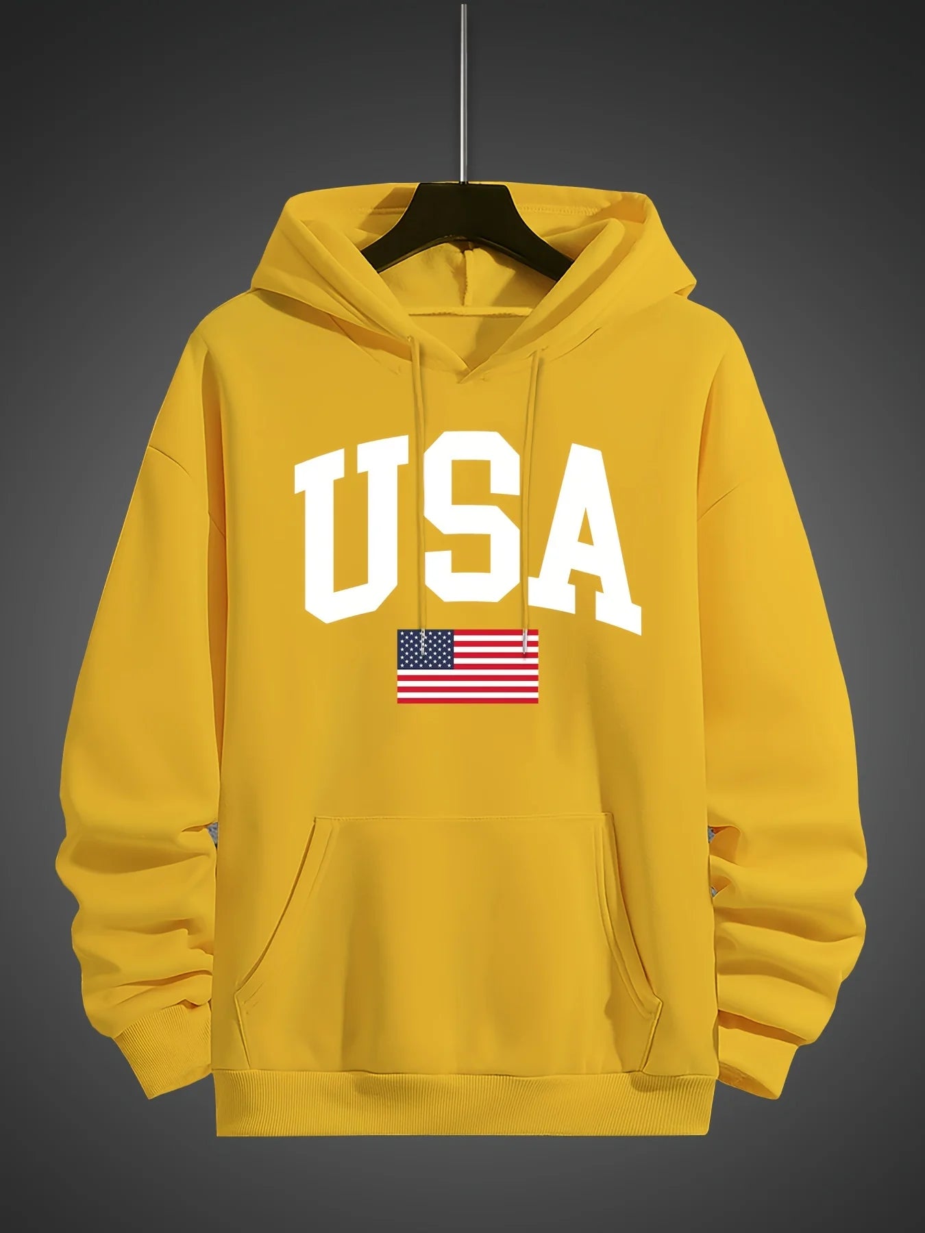 Casual Loose Oversized USA Flag Fleece Hoodies