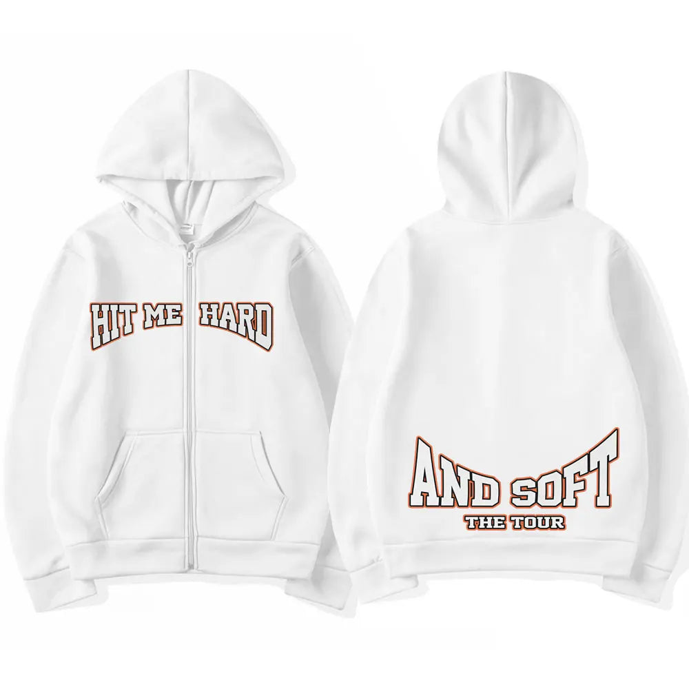 Hit Me Hard and Soft 2025 Tour Merch Zipper Hoodies