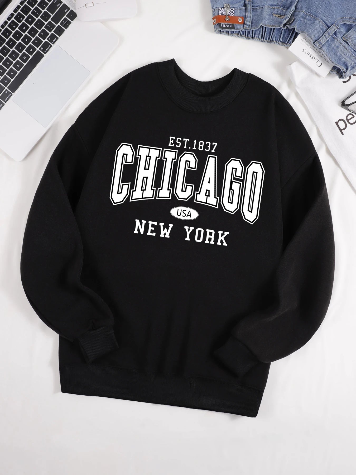 Chicago New York Sweatshirt Harajuku Fleece Pullover