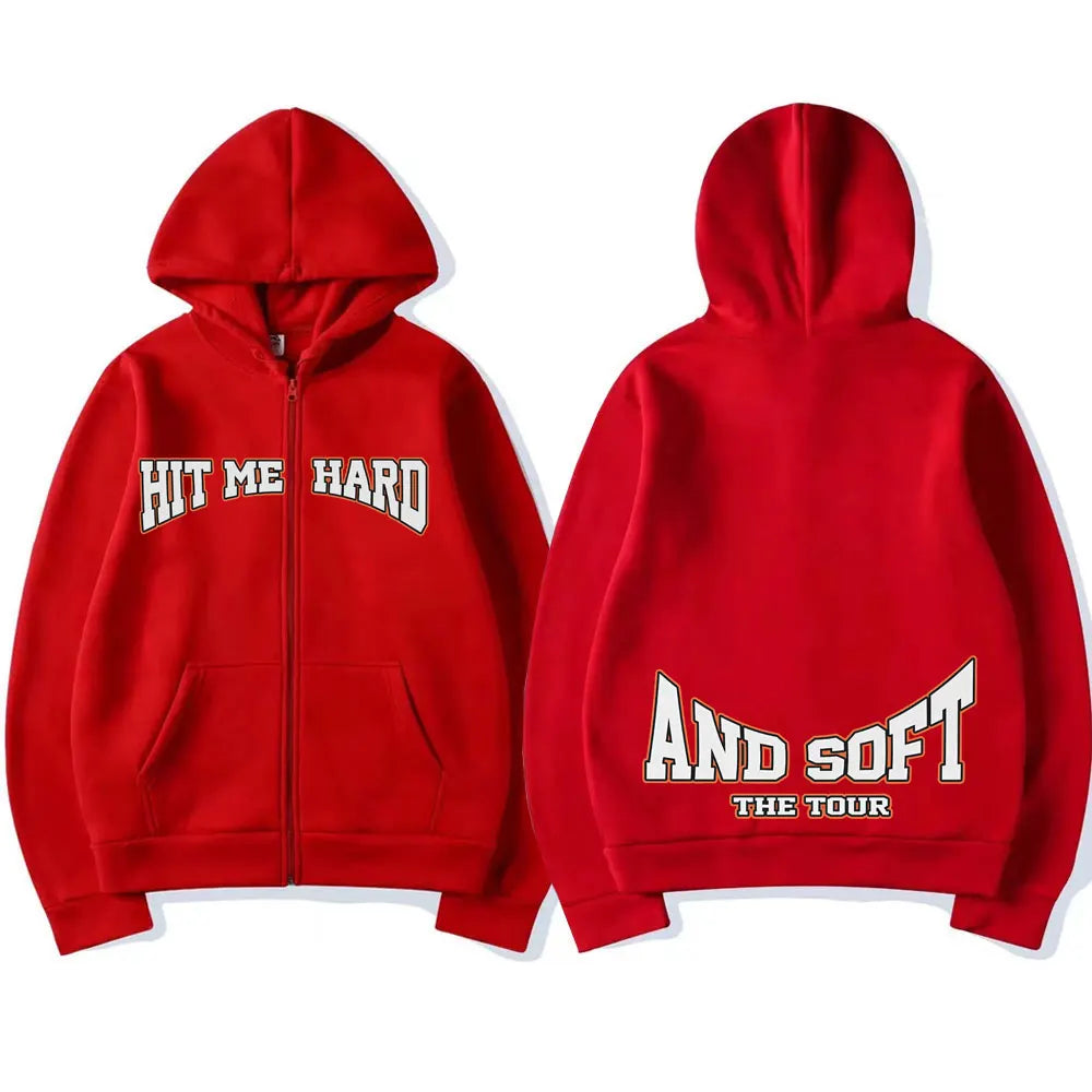 Hit Me Hard and Soft 2025 Tour Merch Zipper Hoodies