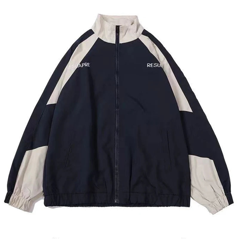 Reflective Striped Thin Jacket, Hip Hop Streetwear Coat Zipper
