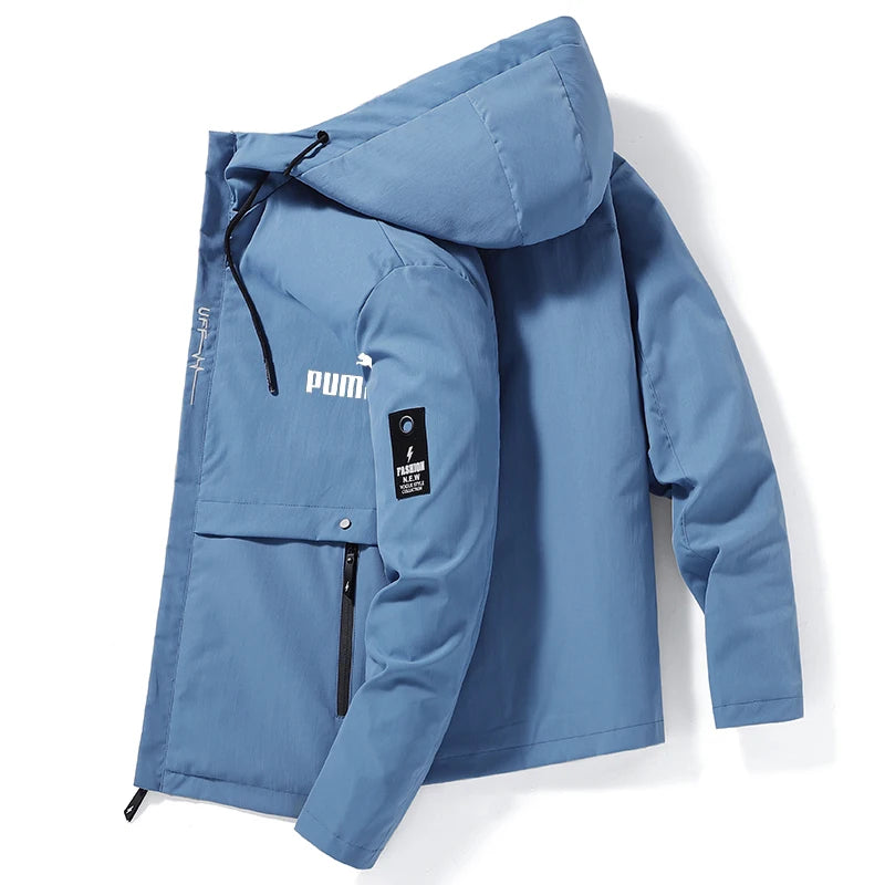Windproof Zipper Hooded Jacket Casual Outdoor Sports Lightweight Style
