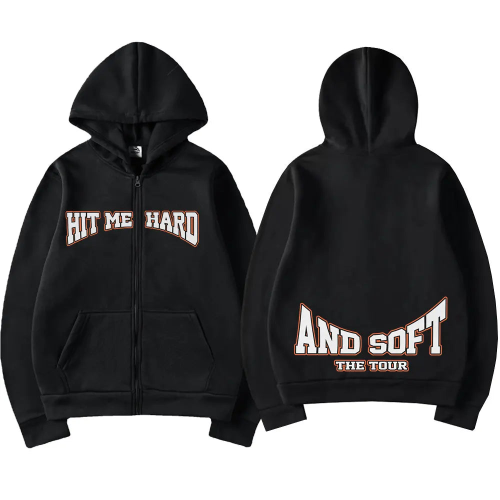 Hit Me Hard and Soft 2025 Tour Merch Zipper Hoodies