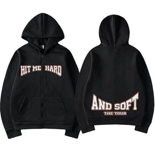 Hit Me Hard and Soft 2025 Tour Merch Zipper Hoodies