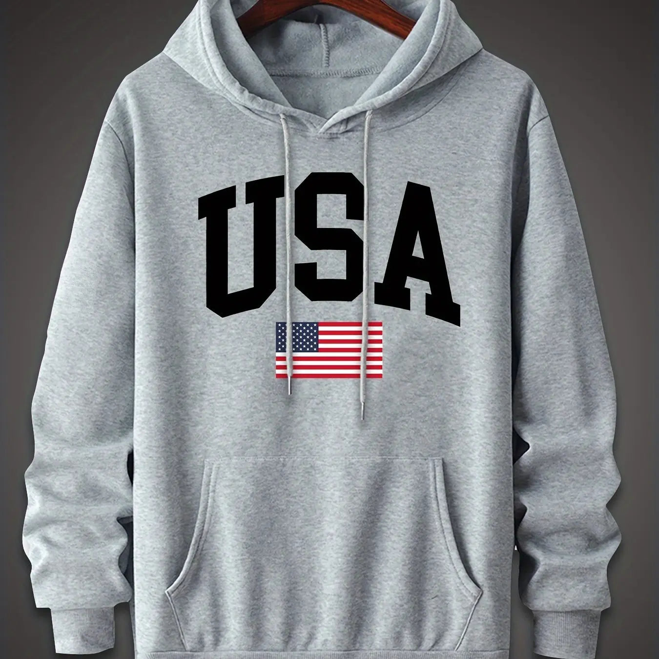 Casual Loose Oversized USA Flag Fleece Hoodies