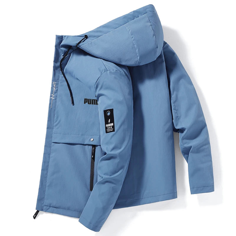 Windproof Zipper Hooded Jacket Casual Outdoor Sports Lightweight Style