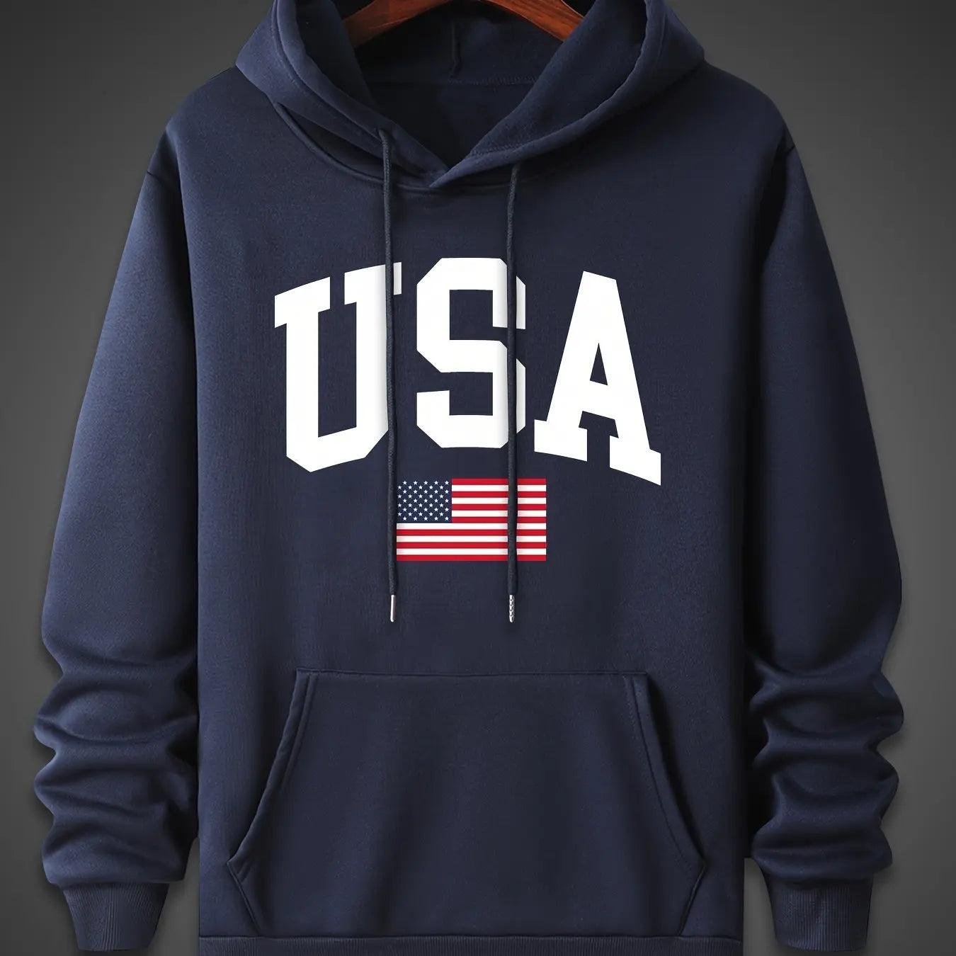 Casual Loose Oversized USA Flag Fleece Hoodies