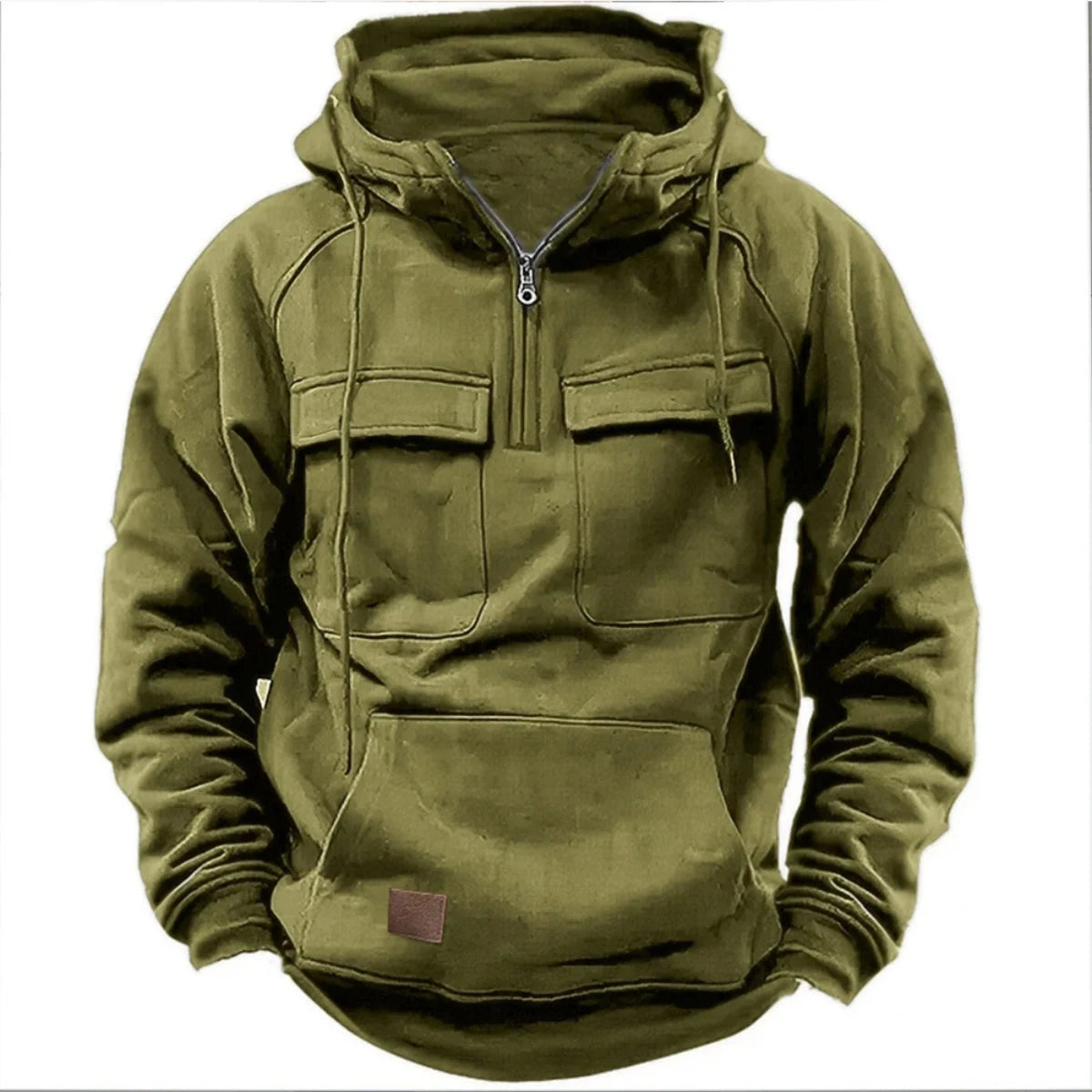 Multi Pocket Patch Casual Hoodie Pullover