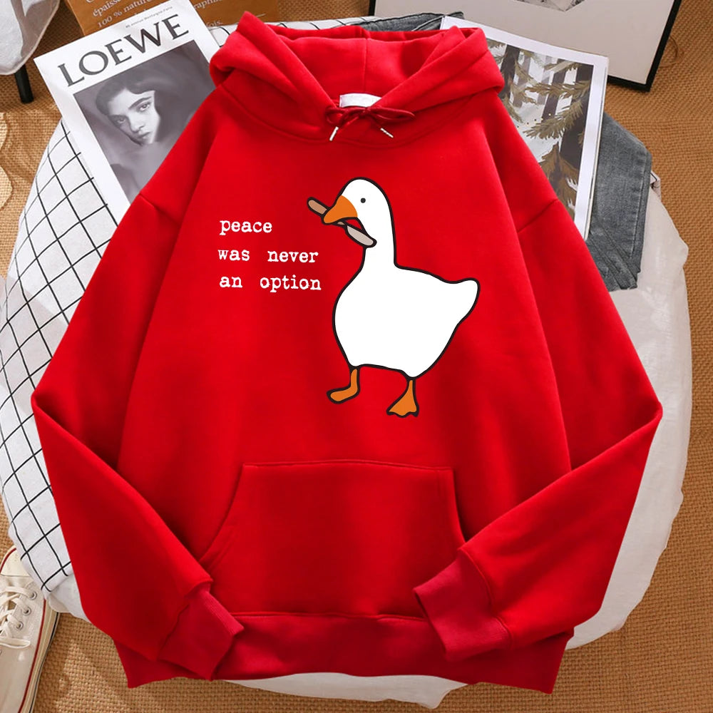 Peace Was Never An Option Printed Hoodie