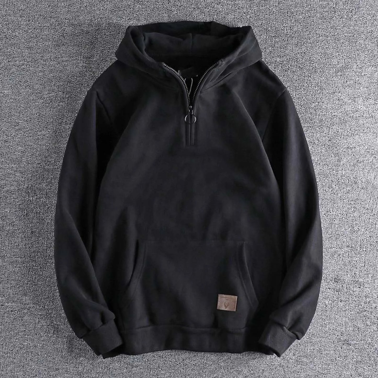 Half Zip Hoodie Vintage Heavyweight Pullover