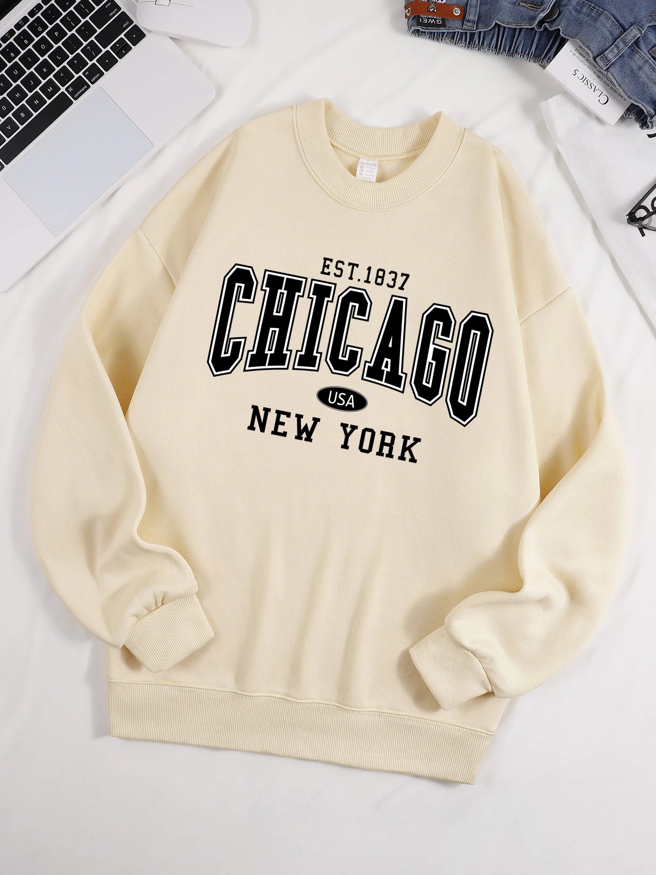 Chicago New York Sweatshirt Harajuku Fleece Pullover