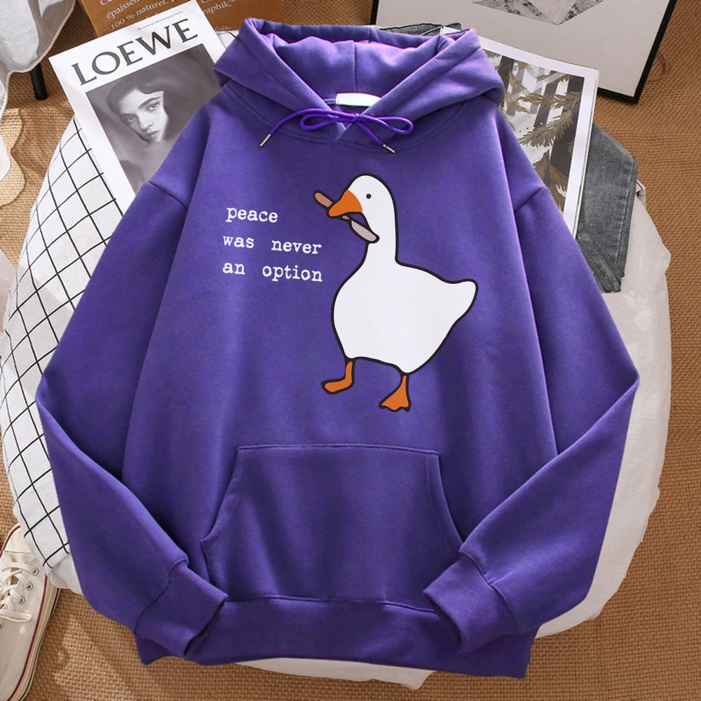 Peace Was Never An Option Printed Hoodie