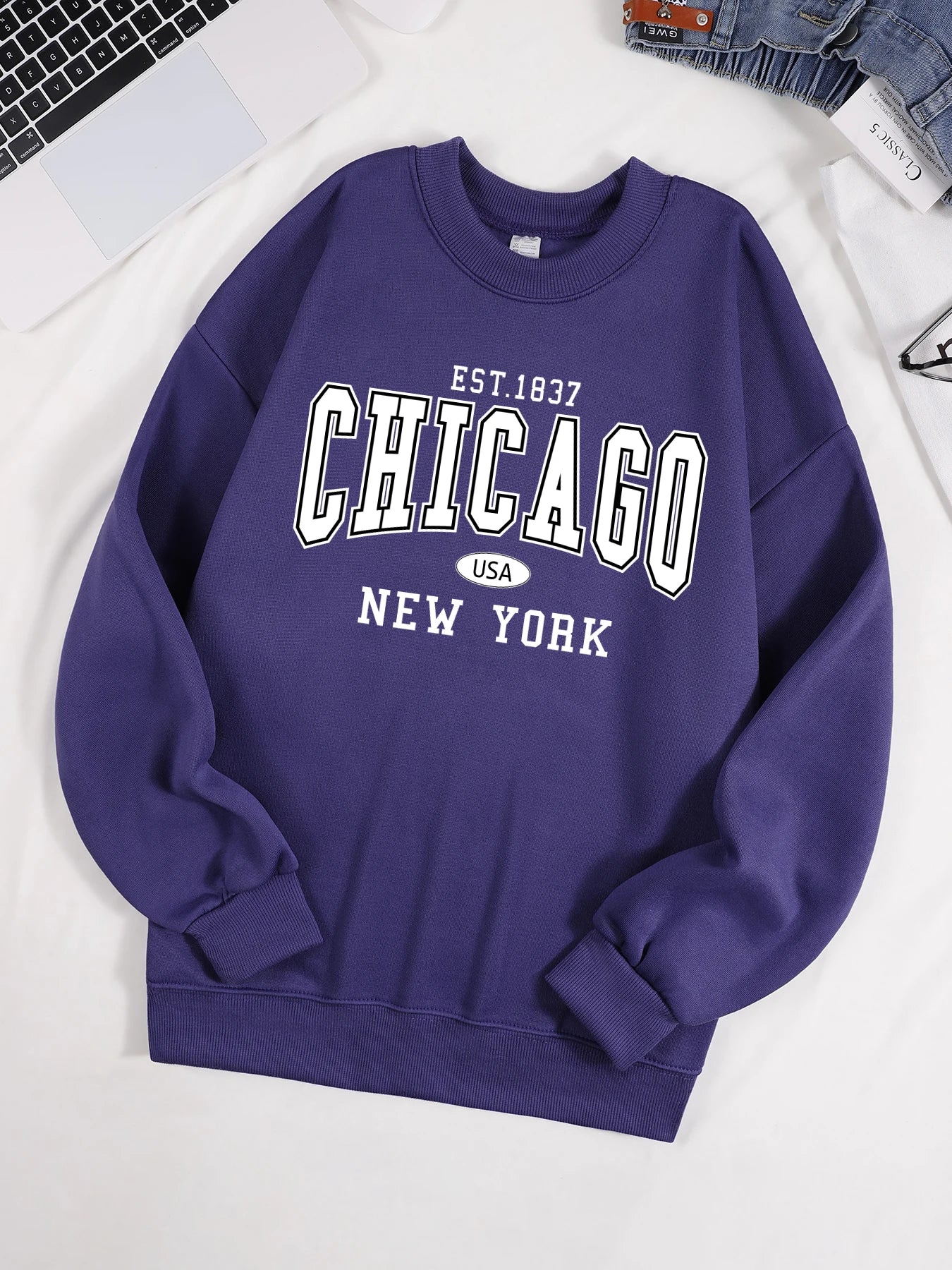 Chicago New York Sweatshirt Harajuku Fleece Pullover