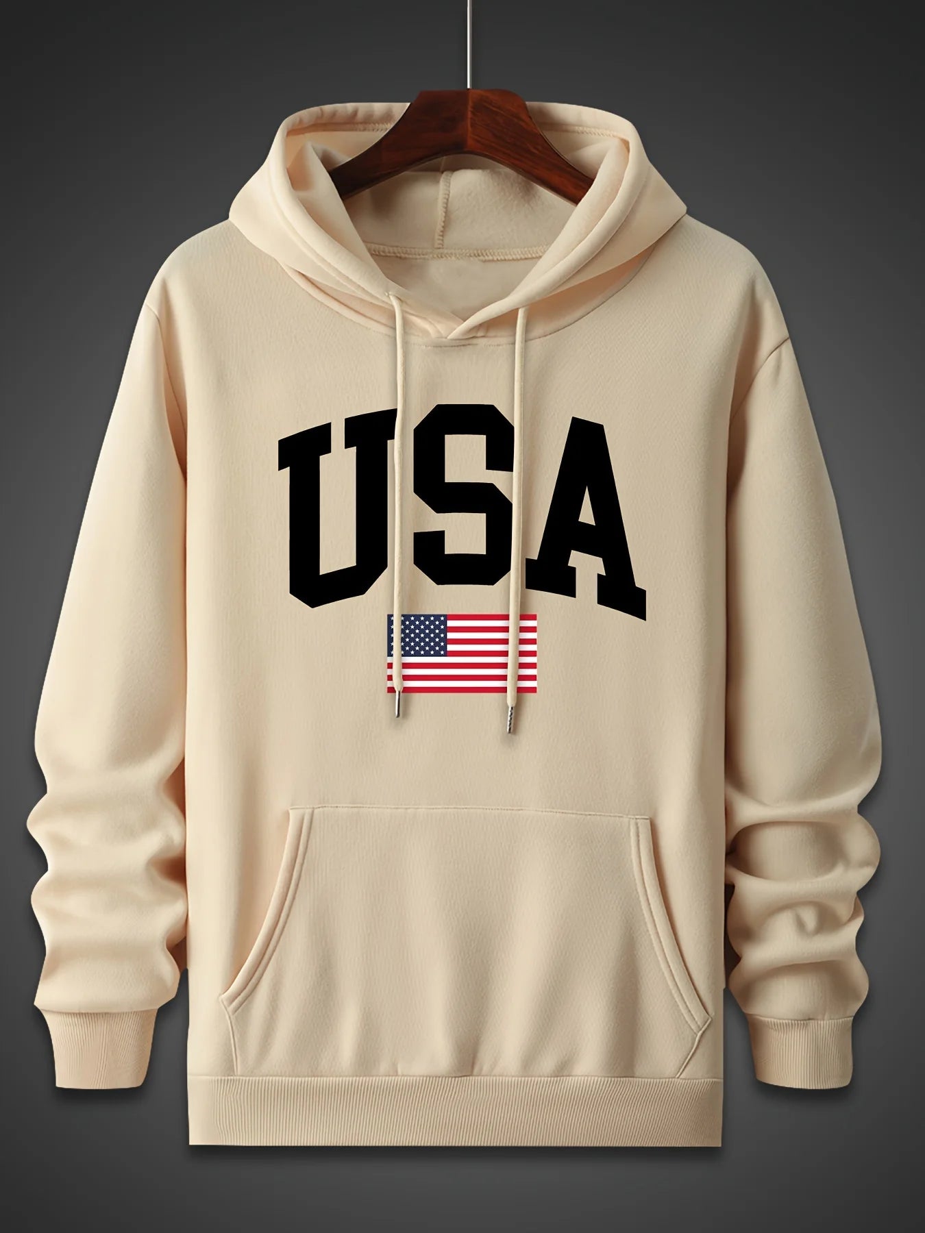 Casual Loose Oversized USA Flag Fleece Hoodies