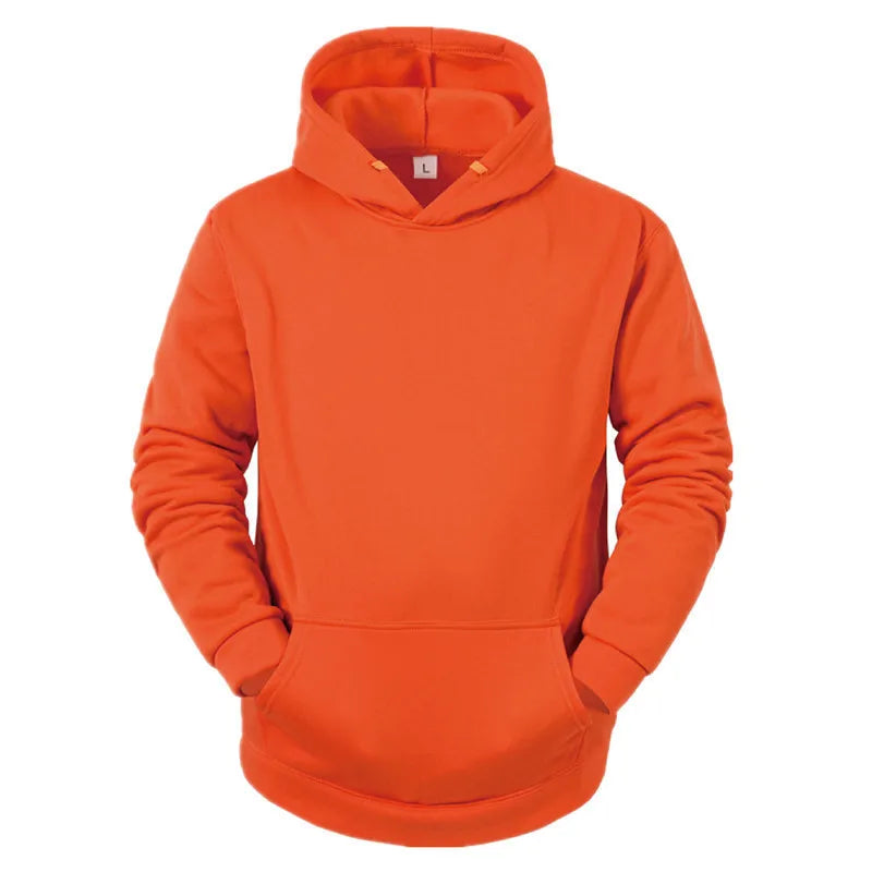 Solid Color Long-sleeved Hooded Sweatshirts