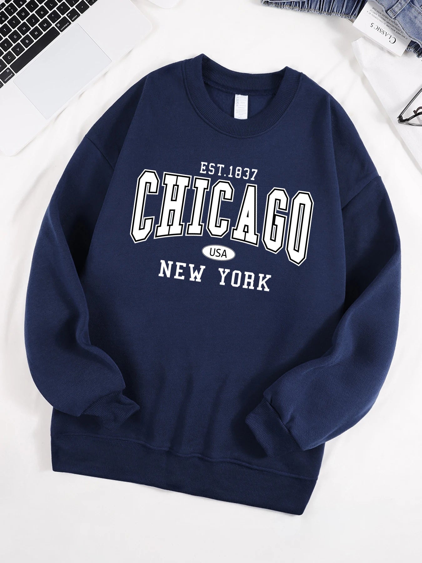 Chicago New York Sweatshirt Harajuku Fleece Pullover