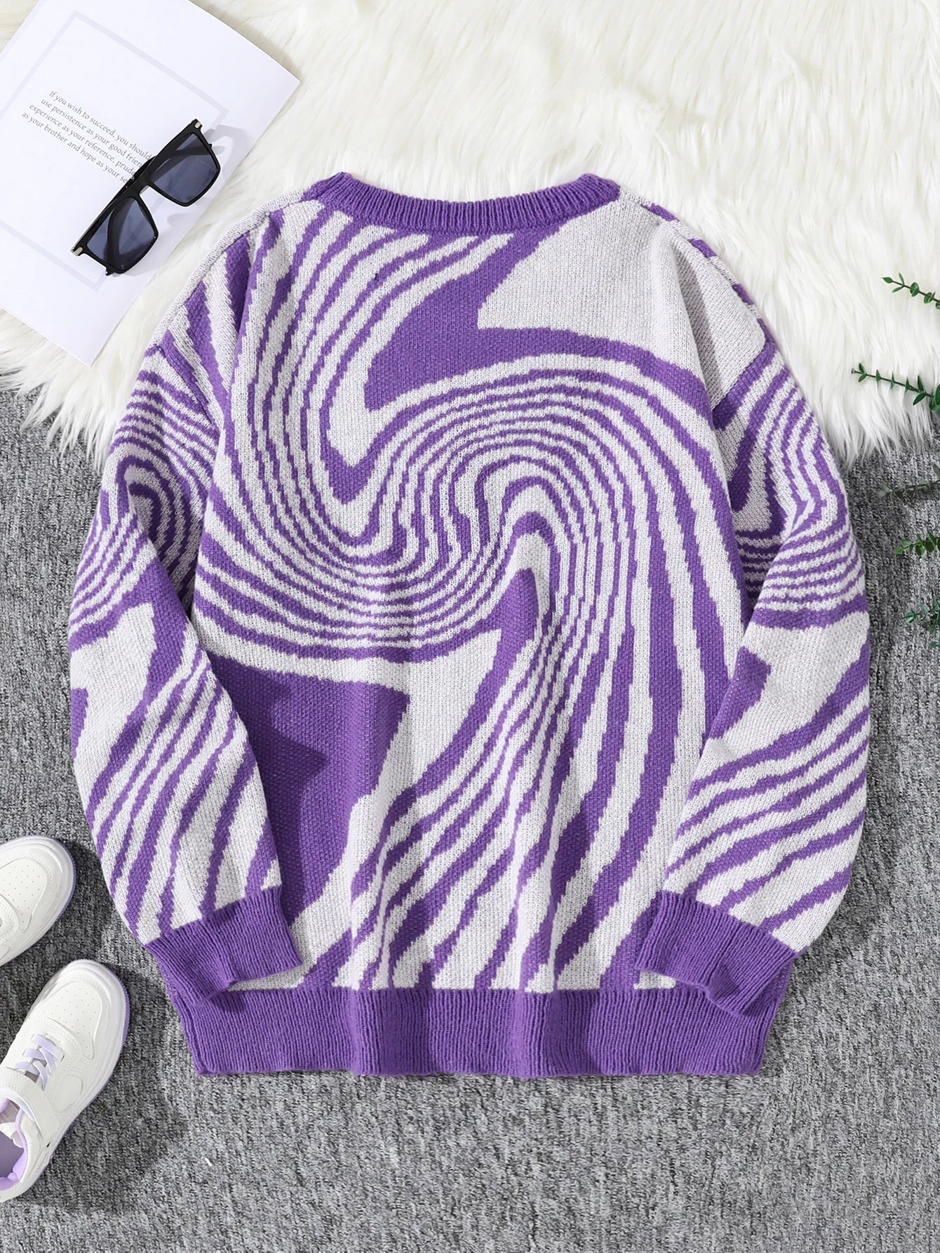 New Popular Maze Jacquard Pattern Knitted Pullover Sweater