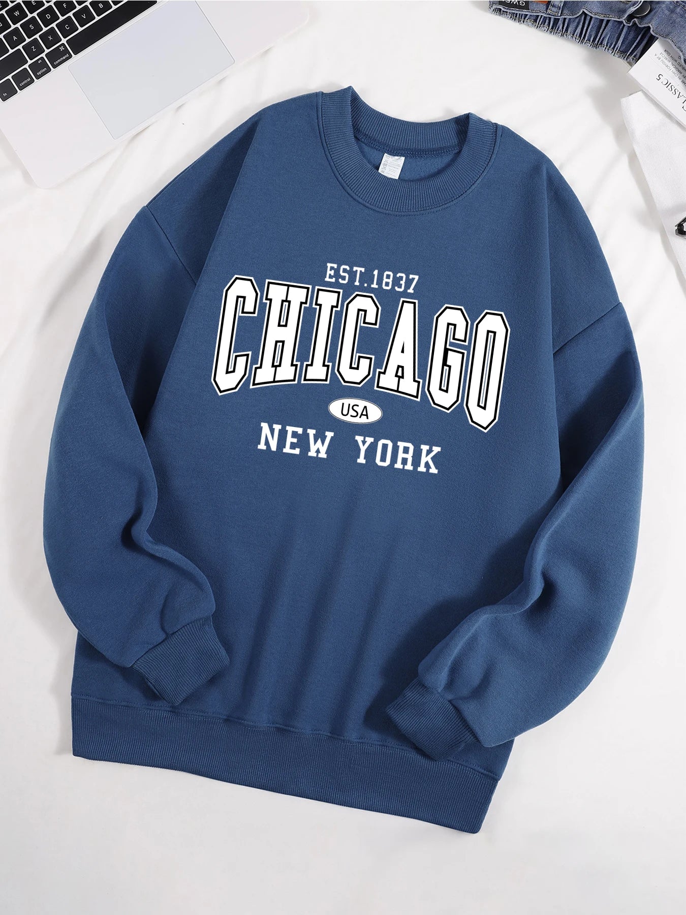 Chicago New York Sweatshirt Harajuku Fleece Pullover