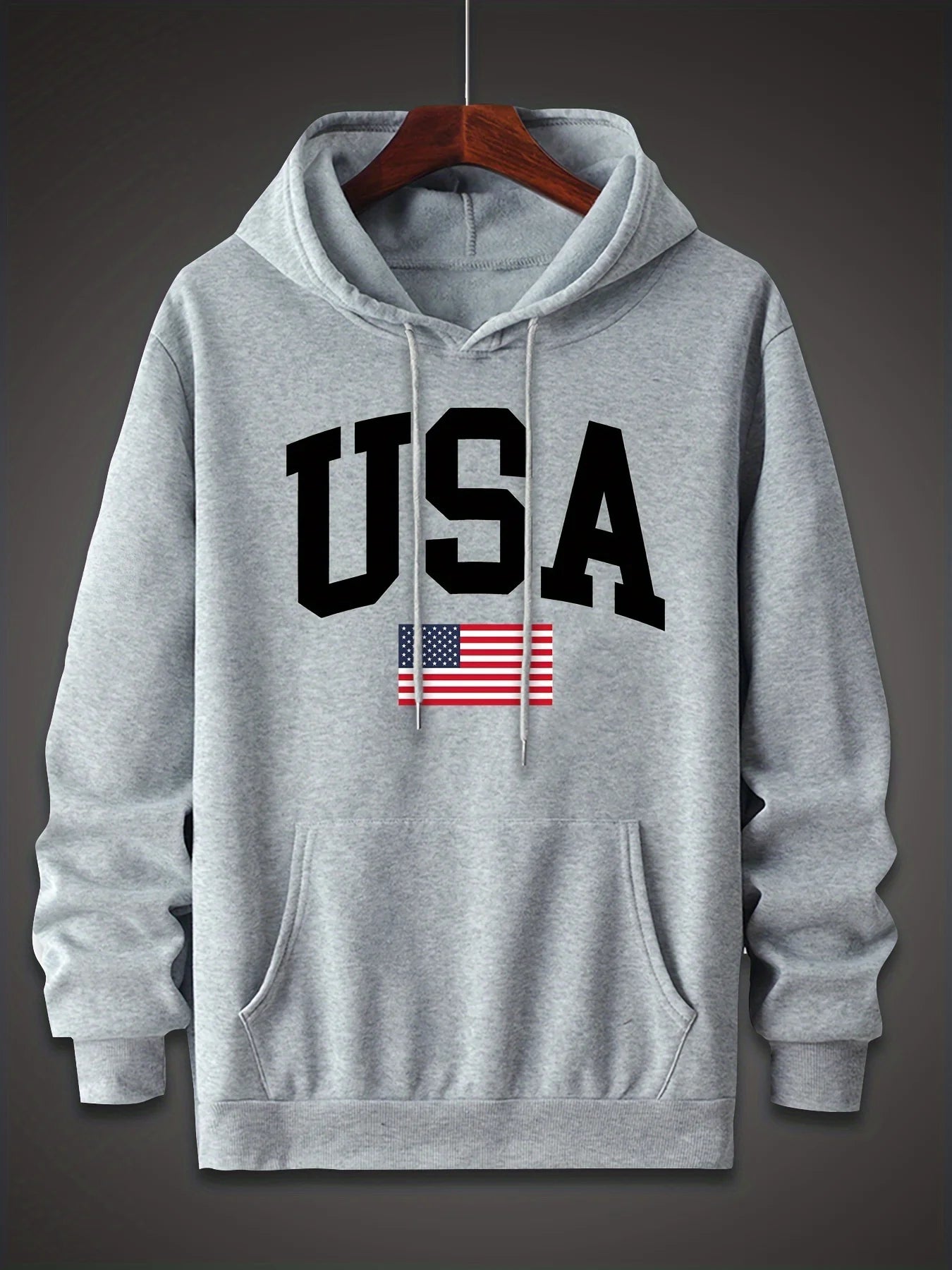 Casual Loose Oversized USA Flag Fleece Hoodies