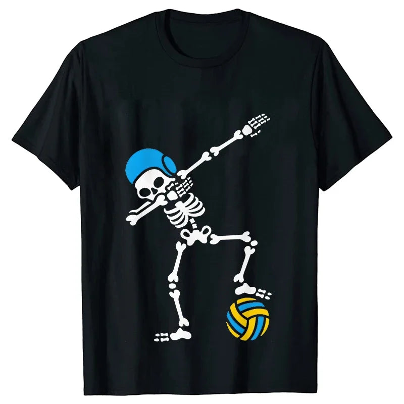 Halloween Skeleton Water Polo Swim Streetwear T-shirt