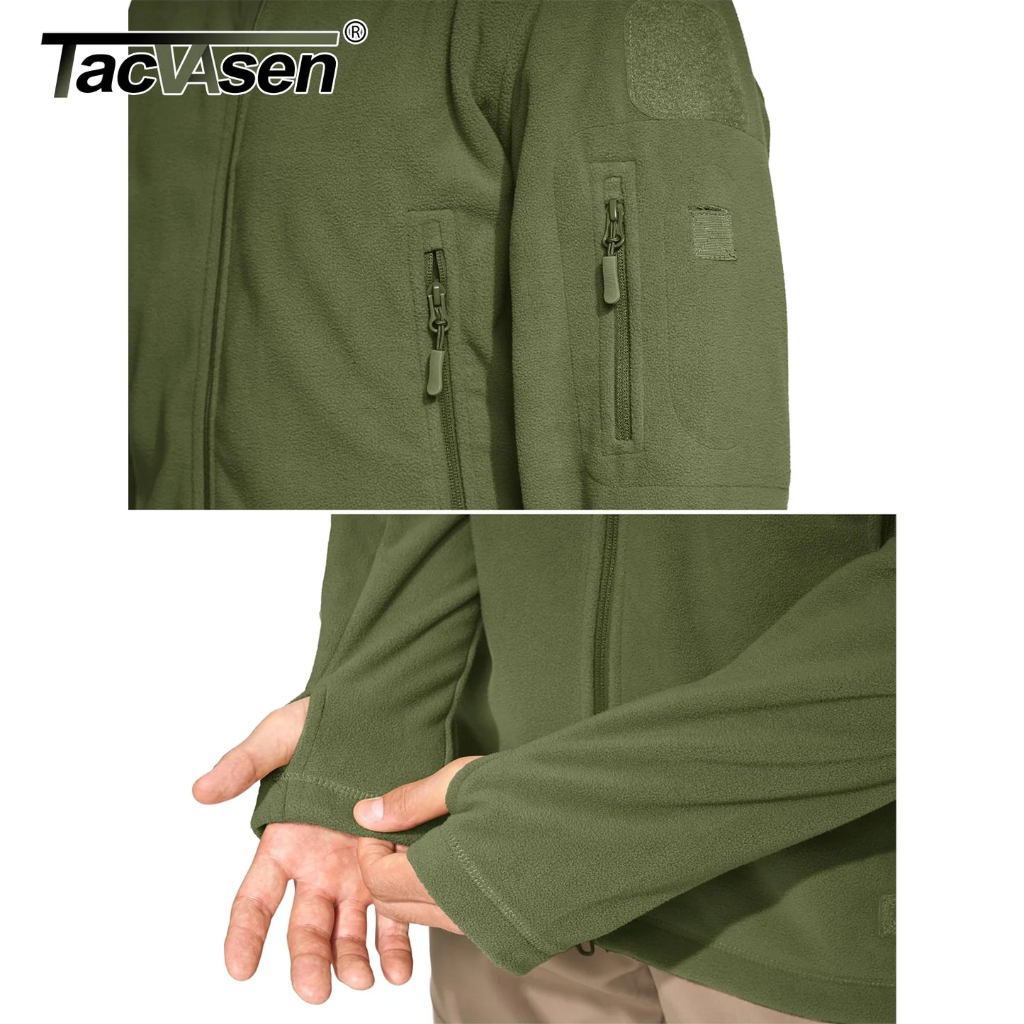 Tacvasen Coats Fleece Zip Up Jackets