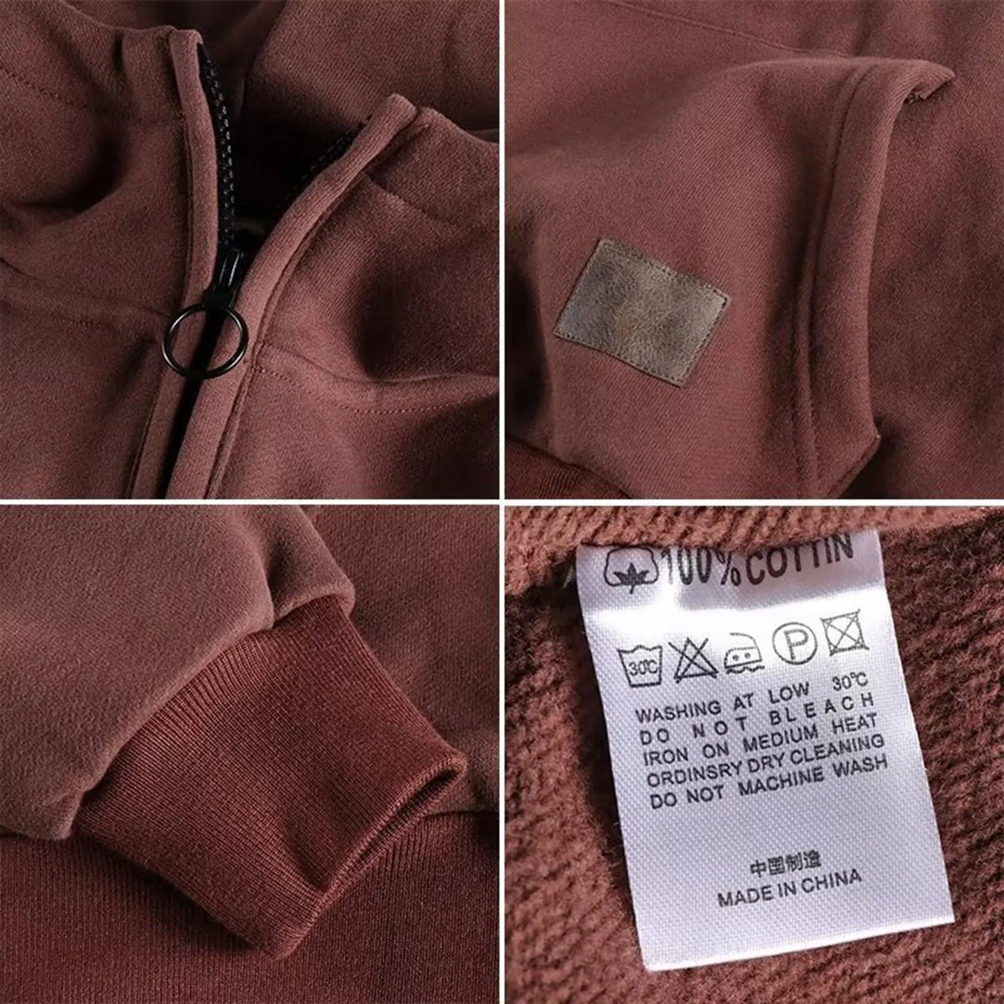 Half Zip Hoodie Vintage Heavyweight Pullover