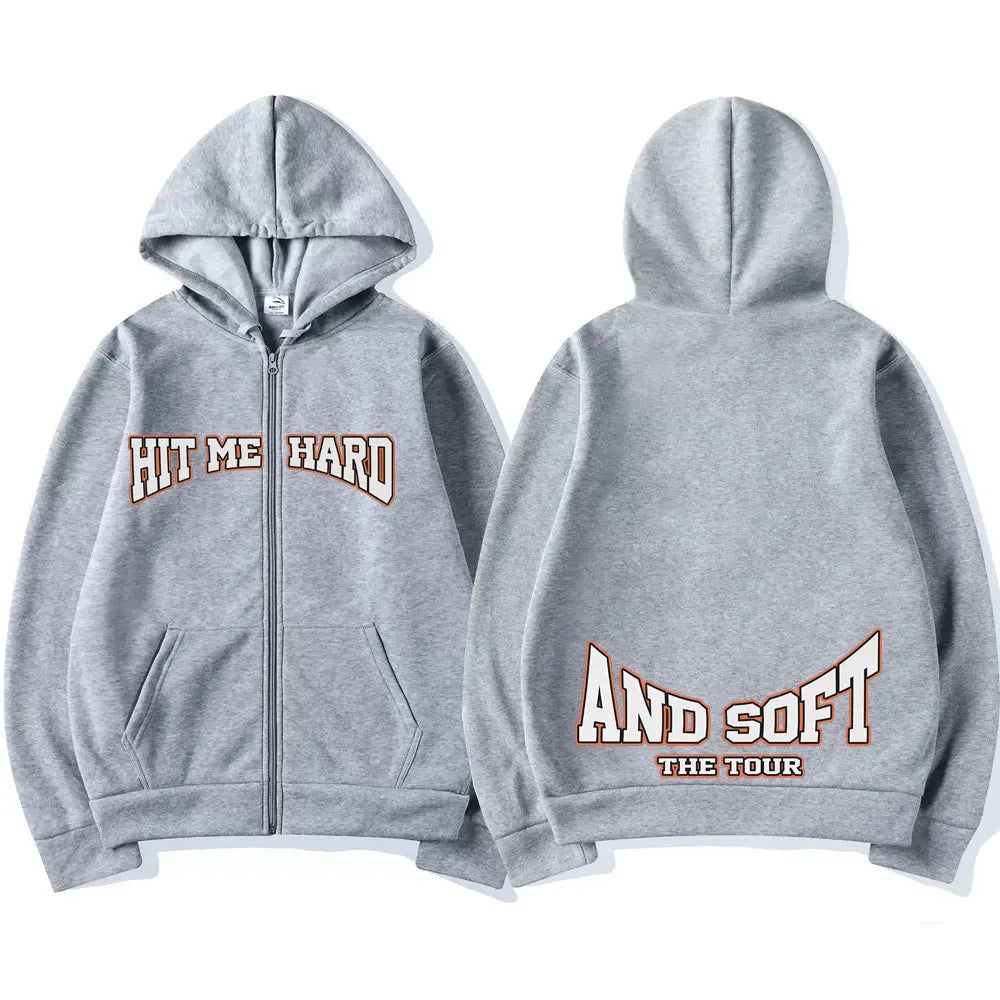 Hit Me Hard and Soft 2025 Tour Merch Zipper Hoodies