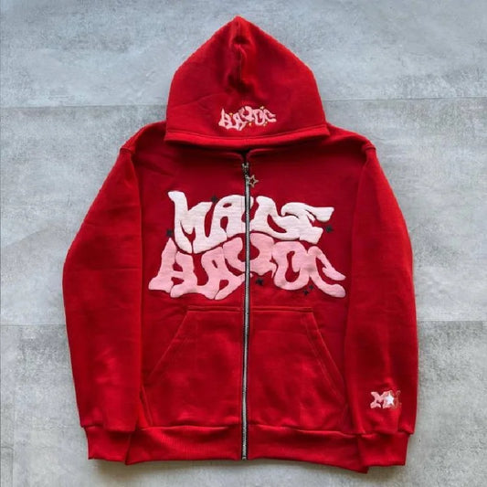 Zip Up Hooded Sweatshirt Oversized