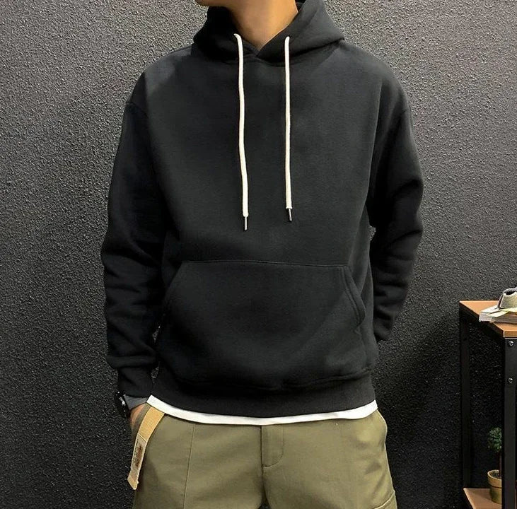 Fleeced Solid Simple Color Hoodies