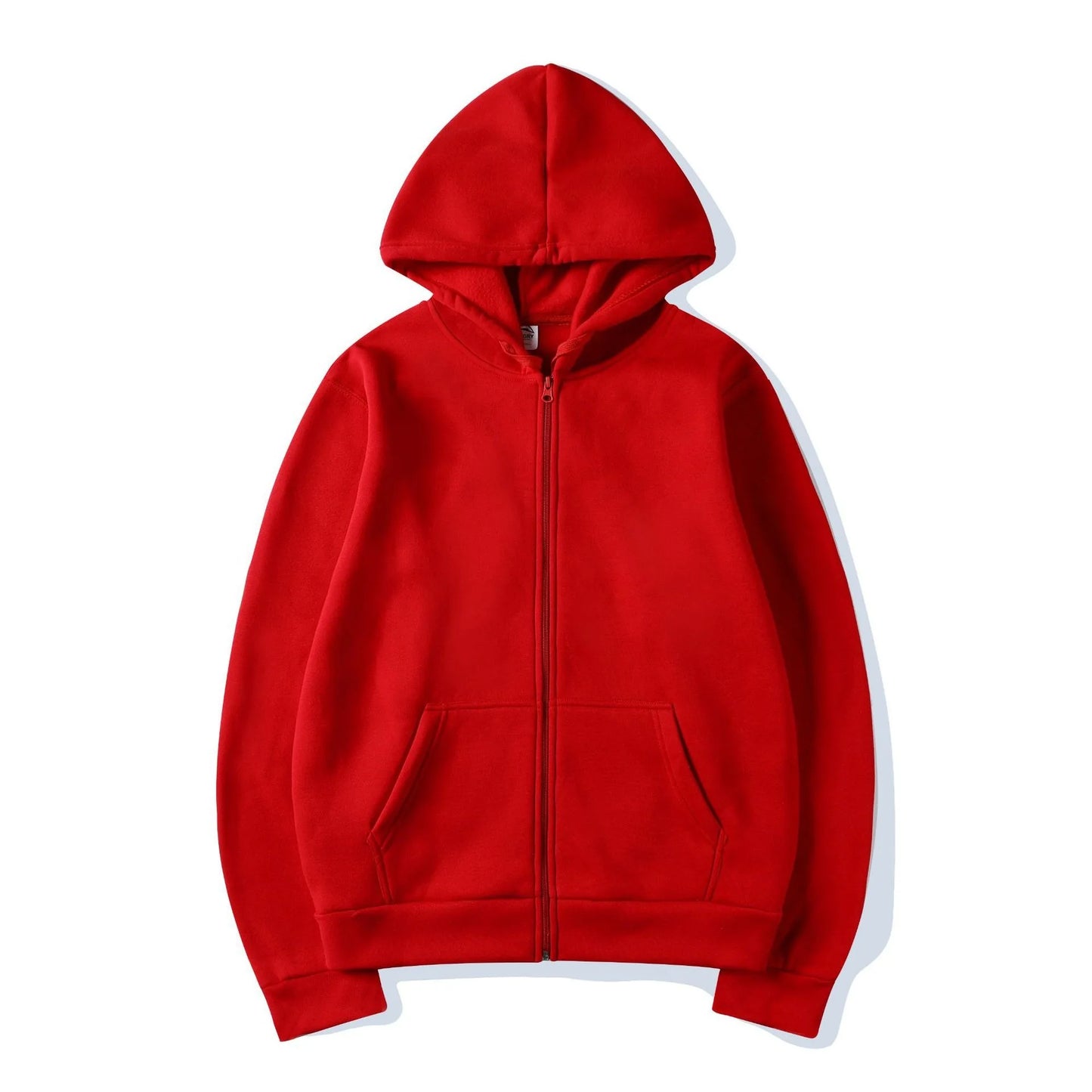 Zip-Up Sweater Cardigan Hoodie Solid Color
