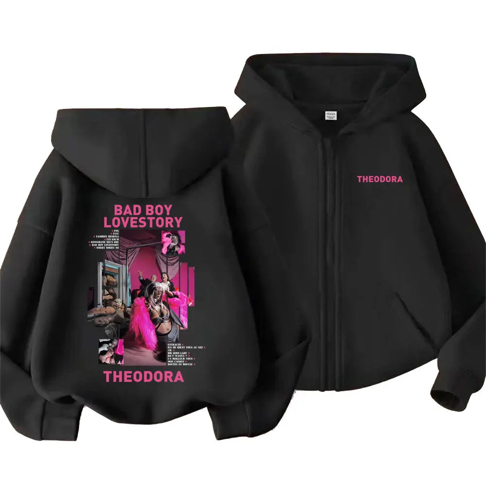 Rapper Theodora Mega Bbl Bad Boy Lovestory Zipper Hoodie (Unisex)