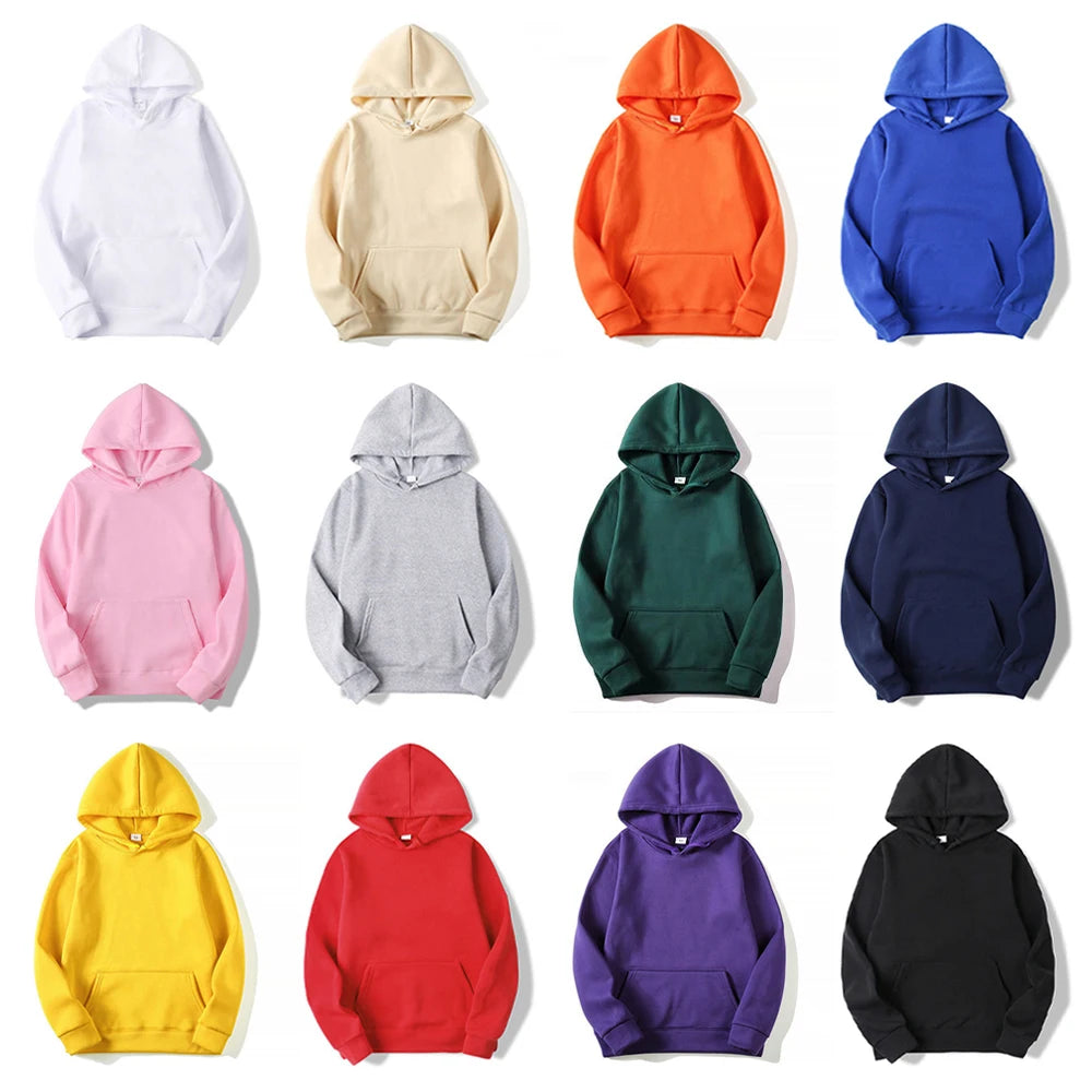 Fleece Hoodies Pull Over Hooded Sweatshirt Multi Color