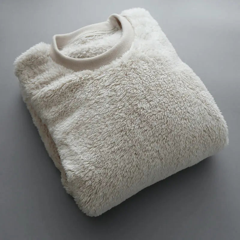 Plain Soft Plush Thermal Double-sided Coral Velvet Sweatshirts